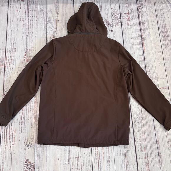 Cleveland Browns Waterproof Hooded Jacket Men’s L Brown/Red Fleece Lined NFL - Picture 2 of 7